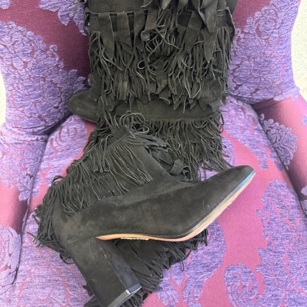 Aquazzura Textured Heel Boots